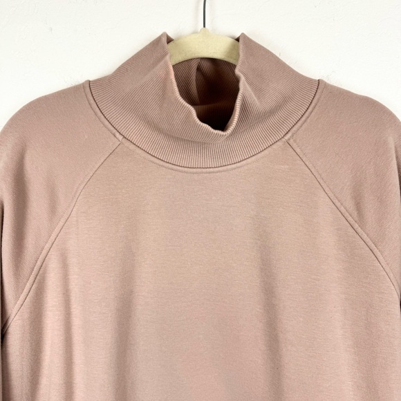 Athleta Cozy Karma Side Zip Funnel Neck Sweatshirt In Dogwood Mauve Size L - Picture 6 of 15